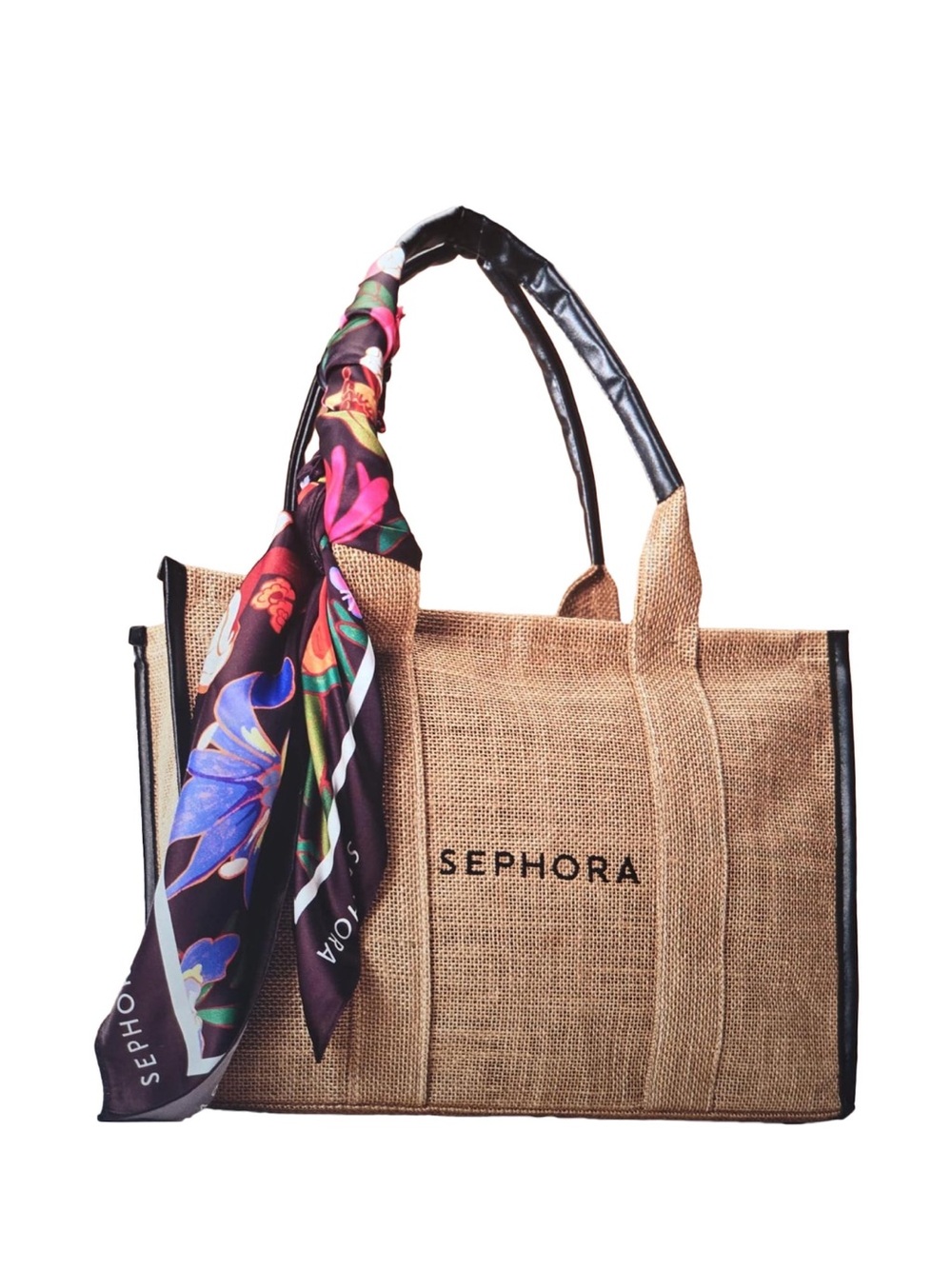 Sephora Limited Edition Raffia Tote with Scarf